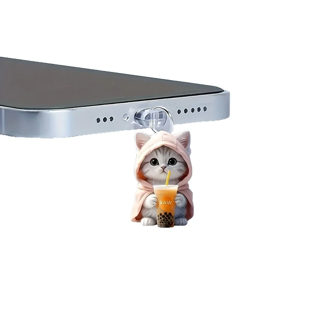 Accesorios decorativos de gato bonito, accesorios colgantes, tapón antipolvo Universal, tapón antipolvo para teléfono para iPhone, interfaz Samsung tipo C