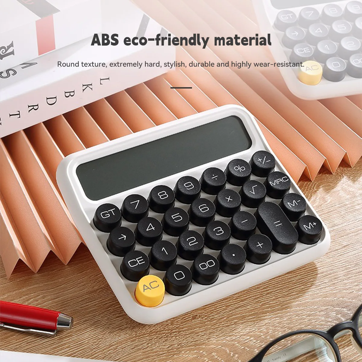 12-digit Desktop Calculator Large LCD Display Round Button Cute Gradient Color Design Suitable for School Student Office Finance