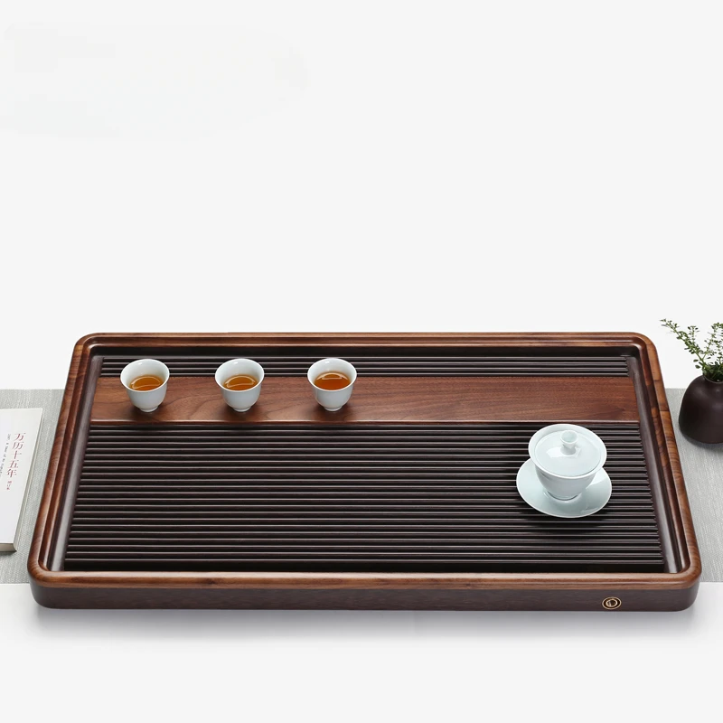 Walnut solid wood tea tray household hospitality high-end dry brewing table premium tea sea