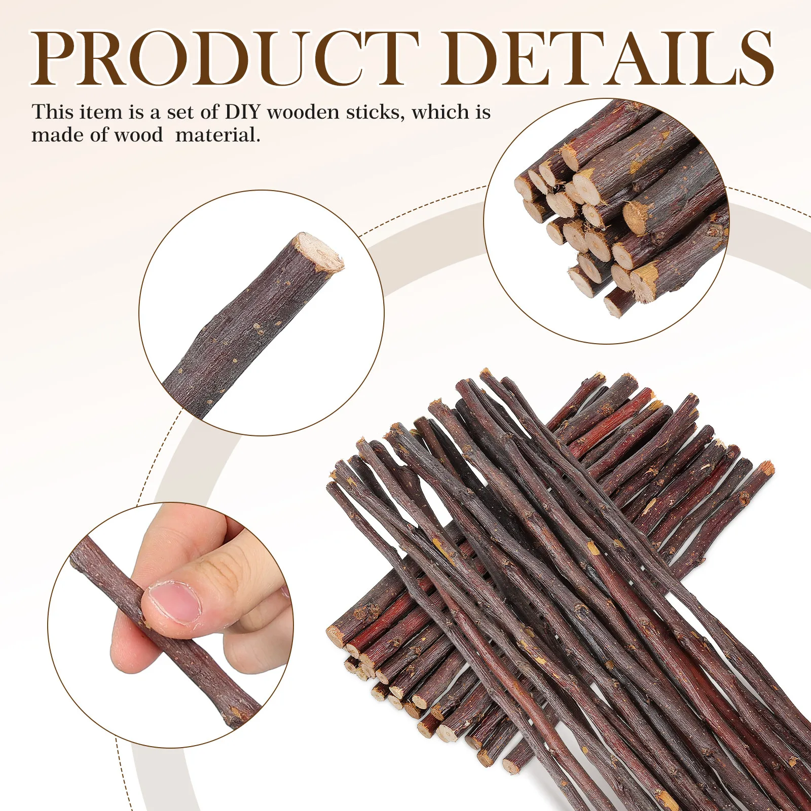 40pcs Natural Wood Craft Sticks for DIY Crafts, Signage, Photo Backdrops & Home Decoration