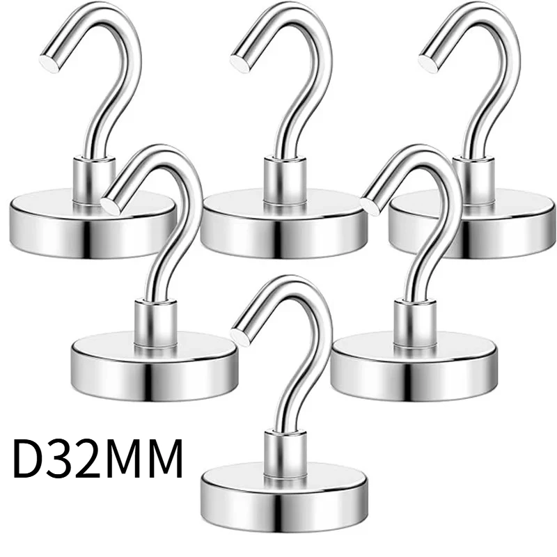 D32MM Magnets Hooks for Cruise Cabins Magnets with Hooks for Hanging Metal DIY Magnetic Grill Hooks Magn Organize Small Parts