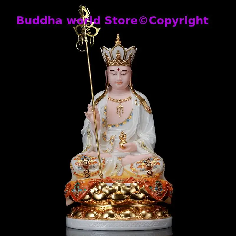 Asia TOP high-grade Handmade gilding Buddha statue home family bless efficacious Worship ksitigarbha Dizang pusa Talisman