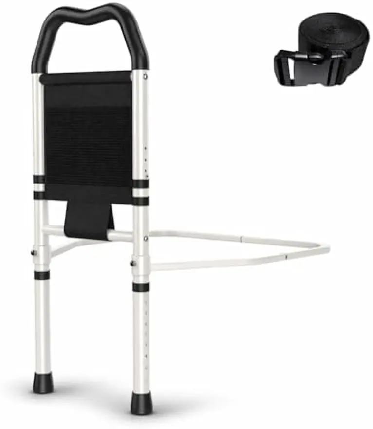 Bed Rails for Elderly Adults Safety, YL-01 Adjustable Bed Assist Rail for Seniors with Non-Slip Ergonomic Handle, Support Leg & Storage Pocket, Fall Prevention Bed Cane, ASTM Certified