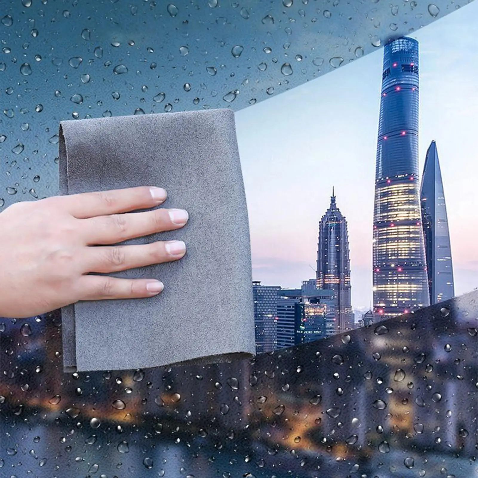 Streak Free Cleaning Rags 30x40cm Thickened Microfiber Household Cloths 5-Pieces Window Cleaning Rags for Shower Door Mirror