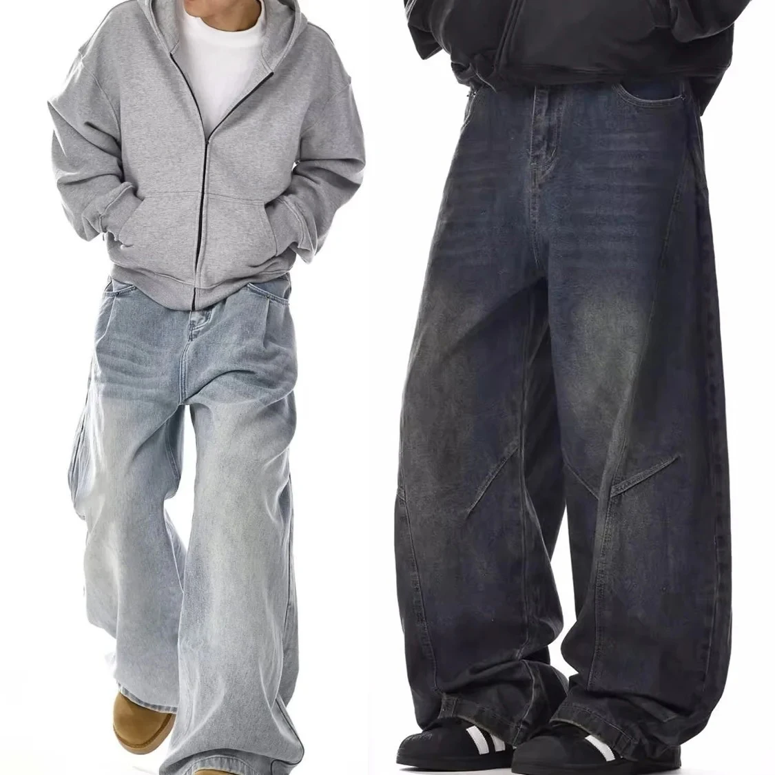 

Мужские широкие джинсы унисекс в стиле Y2K, модные повседневные джинсовые брюки с широкими штанинами, оверсайз, в американском уличном стиле, модная уличная одежда