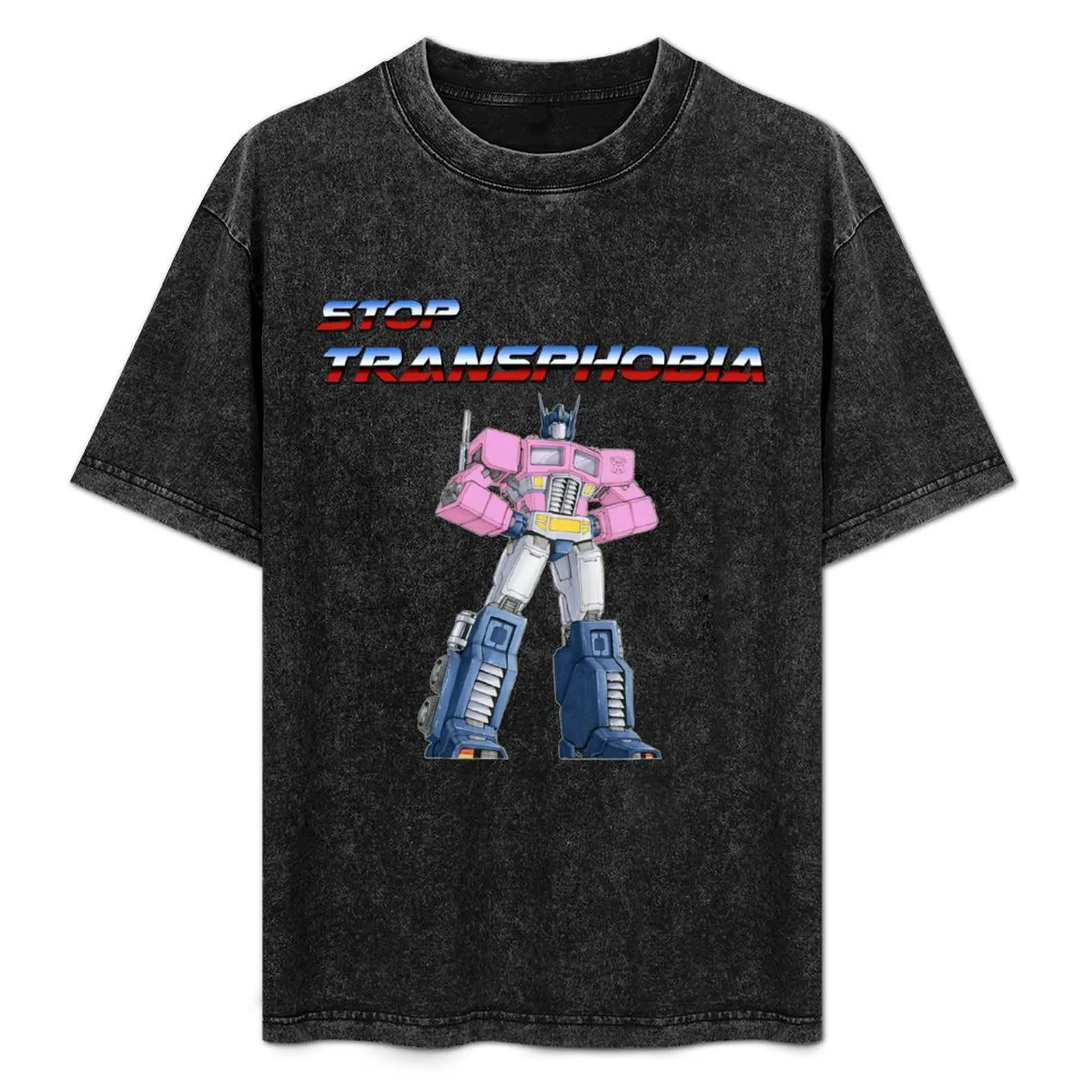 Transformer Stop Transphobia T-Shirt Summer Print Short Sleeve Tee