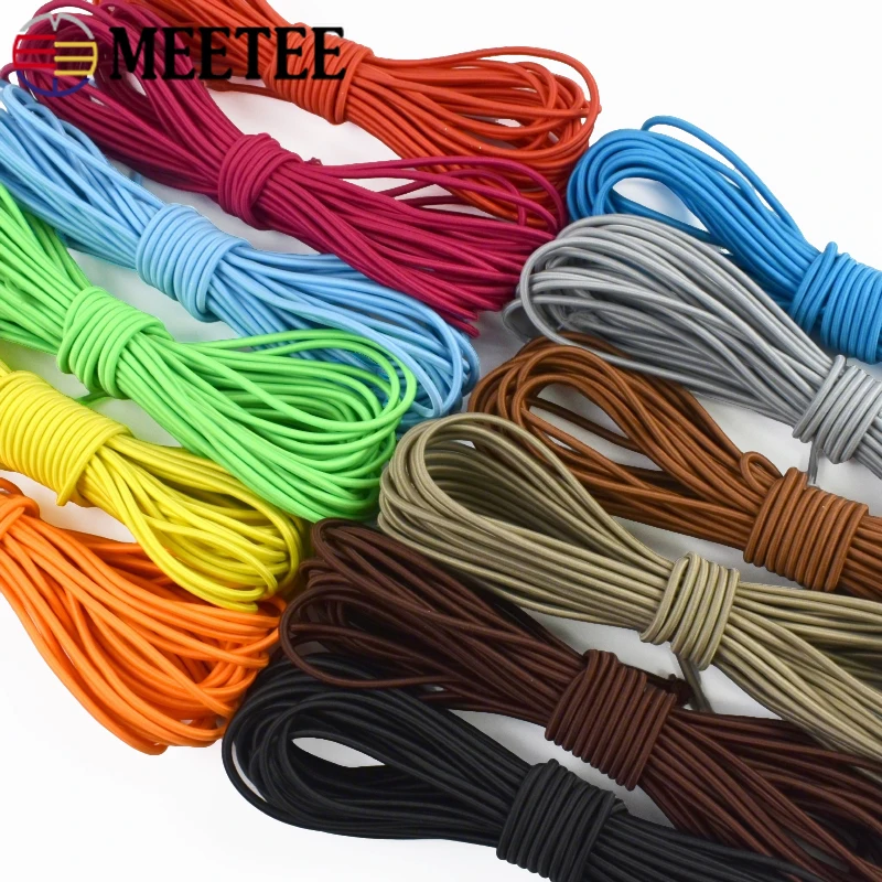 

5/10/20M 3mm HairBand Colorful Elastic Cord Clothes Waistband Chain Rubber Band Hat Decor Drawstring Rope DIY Sewing Accessories