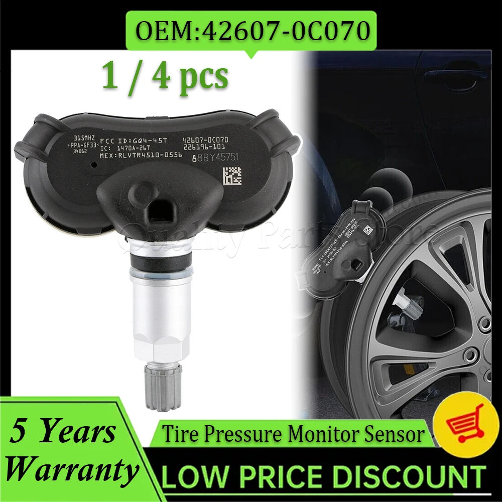 

TPMS Car Tire Pressure Monitoring Sensor For Sienna 2006-2020 Toyota Sequoia 2009-2017 Tundra 2007-2018 42607-08010 42607-0C070