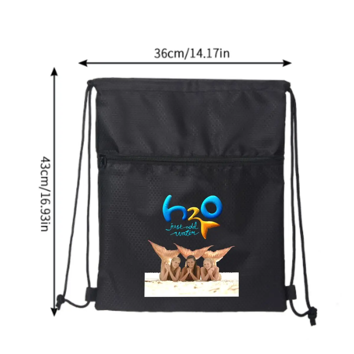 2025 جديد "H2O Just Add Water" حقيبة حوريات البحر بسيطة برباط بسحاب بدون صمغ للاستخدام اليومي
