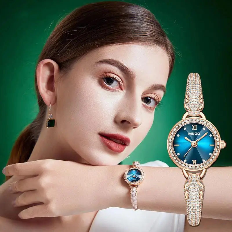 2024 New Women\'s Fashion Quartz Watches Ladies Charming Watch Waterproof Bracelet Luxury Inlaid Shining Jewelry Full of Diamonds