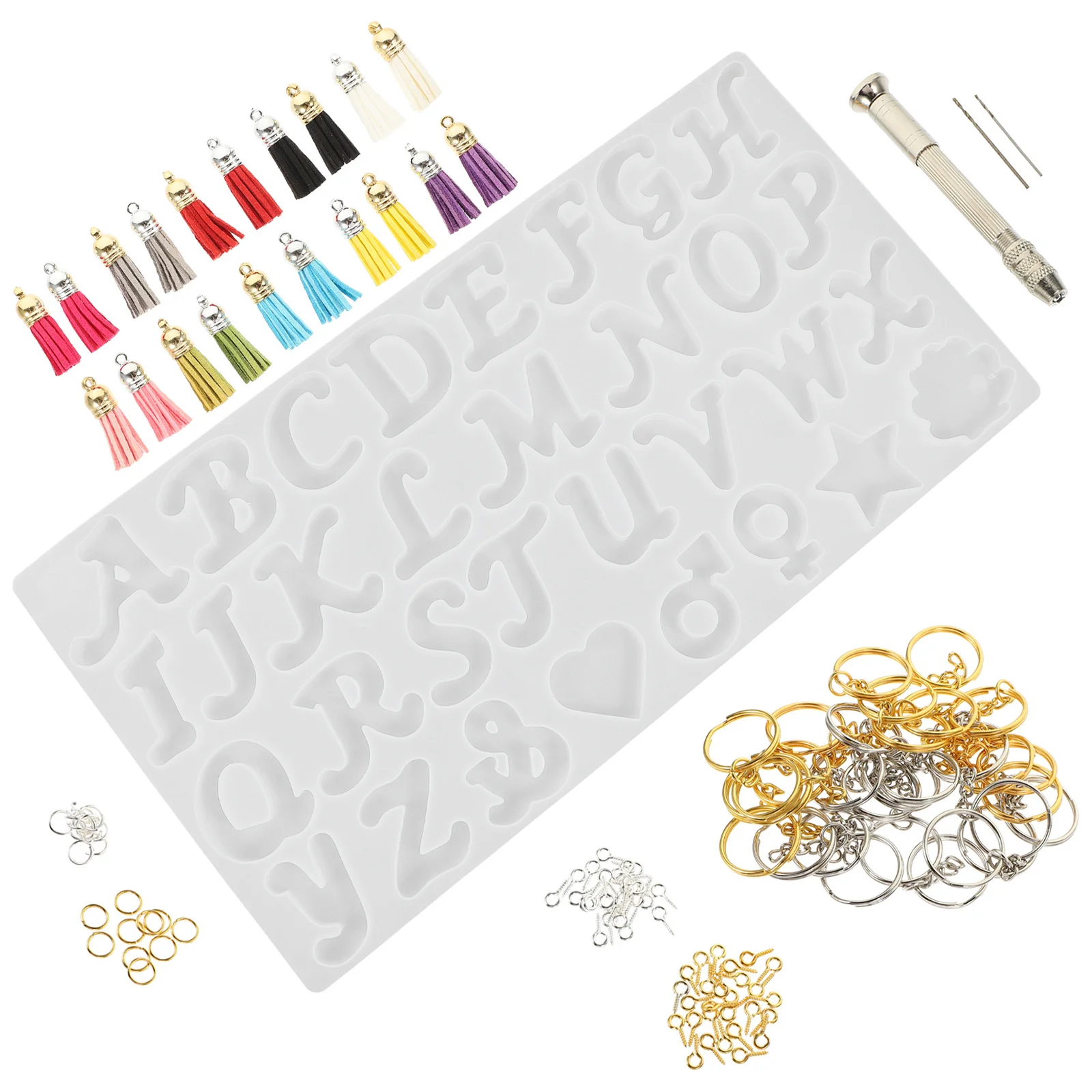 1 مجموعة 1 مجموعة الأبجدية قالب من السيليكون Diy المفاتيح قلادة الحرفية كيت مجوهرات من مادة الراتنج صنع رسائل أقراط إكسسوارات جذابة #6