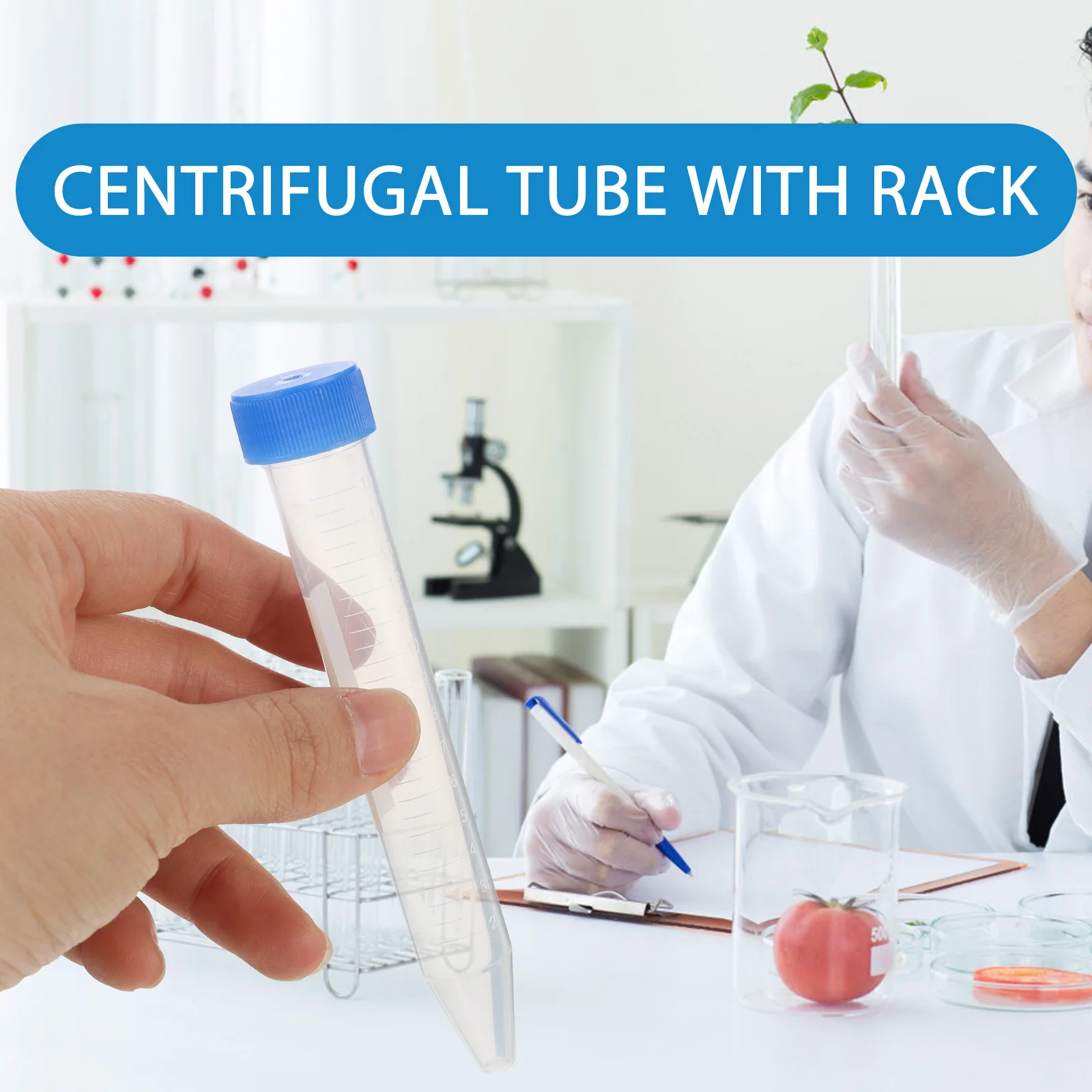 

50pcs 15Ml Tubes High Quality Plastic Transparent Test Tube Laboratory Use Screw Cap Precision Measurement Vials With