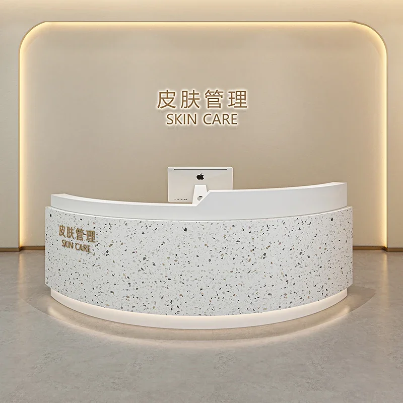Smart simple beauty salon checkout page Hair salon, company front desk, hospital reception desk arc
