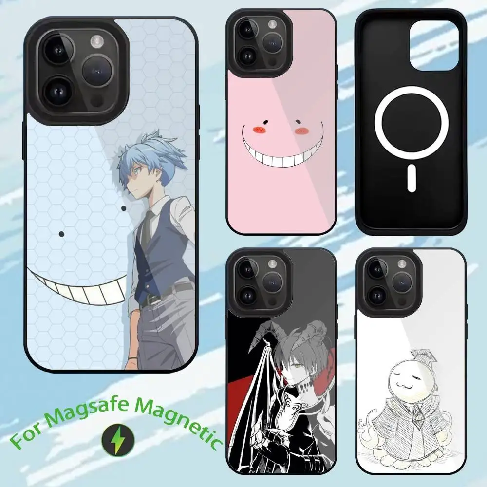 حافظة هاتف أنيمي A- اغتيال الفصول الدراسية-m لهاتف آيفون 17,16,15,14,13,12,11,Plus,Pro,Max لغطاء الشحن اللاسلكي Magsafe