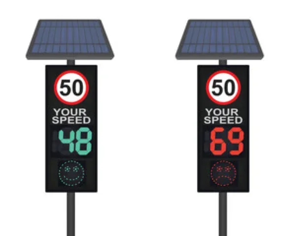 Custom LED road traffic doppler speed radar sensor speed detection radar signa l detector car speed las er solar limit sign