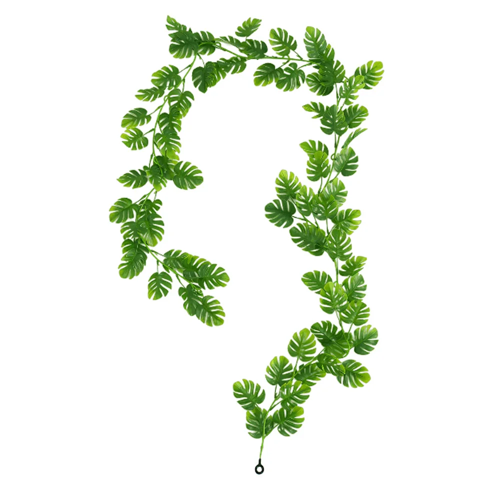 

Realistic Monstera Leaf Hanging Vine Artificial Plant for Wedding Party Home Garden Balcony Decor Faux Plastic Hanging Vine