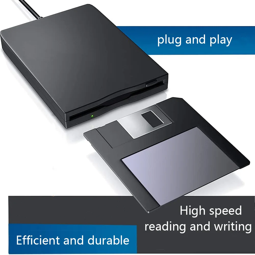 External USB Floppy Disk Reader Drive 3.5” 1.44MB FDD Diskette Drive for Mac Windows 10/7/8/XP/Vista PC Laptop Desktop