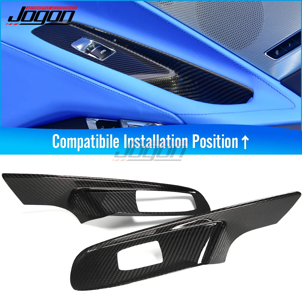 Carbon Fiber Trim For Chevrolet Corvette C8 Stingray Convertible Z06 Coupe Window Lift Control Switch Panel Button Cover Frame