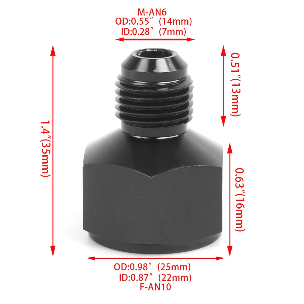 Reducer Expander Fitting Adaptor AN10 Female to AN6 Male And AN4 AN6 AN8 AN10 AN12 AN16 AN20 Reducer Expander Hose Fitting