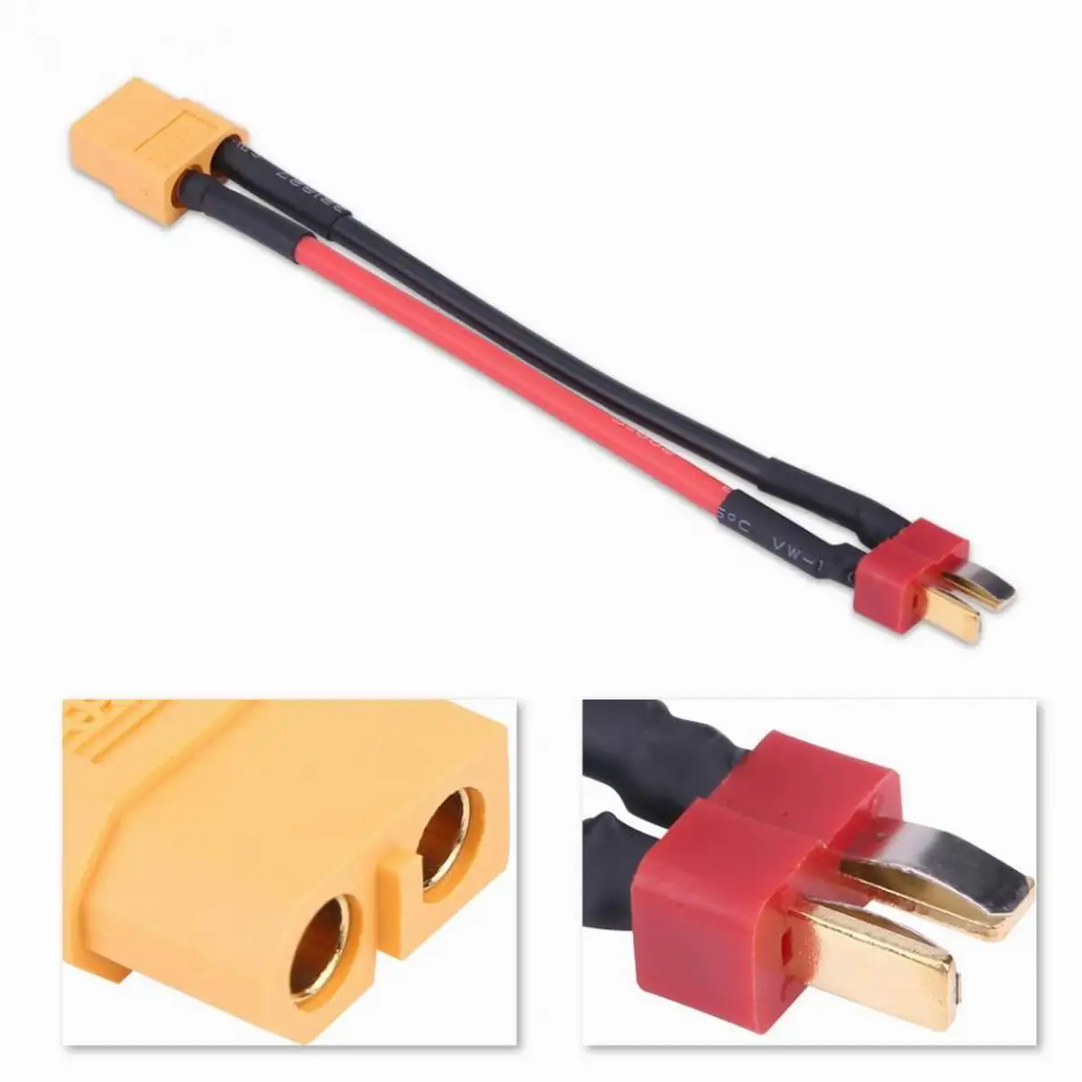 Deans T Plug To XT60 Male/Female Connector Adapter /w 14AWG Cable for RC Car Boat Aircraft Helicopter Quadcopter Lipo Battery