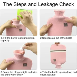 Heißwasserflasche mit Maschenabdeckung langlebiger Beutel für Schmerzlinderung Heiße und Kalttherapie Handheizung und Füße für Frauen 1L, 2L 6 Hauptverkäufe Sonnenschutz 1 Liter - №3