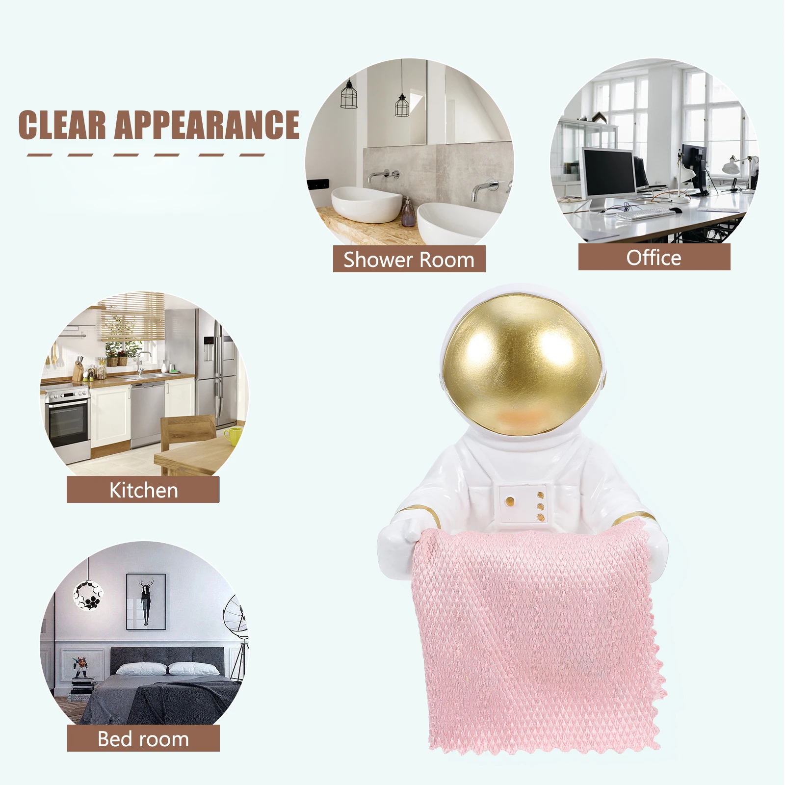 

1 pc Luxury Astronaut Paper Towel Rack Golden Durable Lightweight Stand For Hotel Apartment Bathroom Decorative Tissue Holder