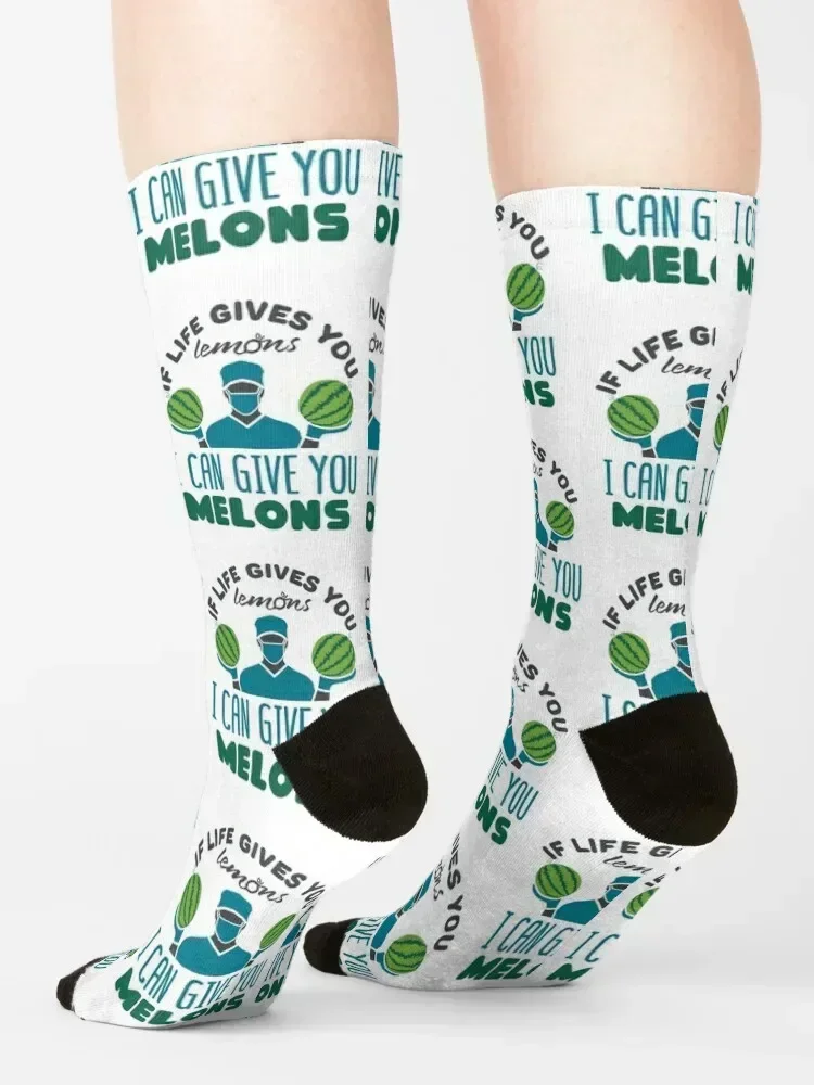 Plastic Surgeon Joke If Life Gives You Lemons I Can Give You Melons Socks Running Christmas floor Socks Men Women's