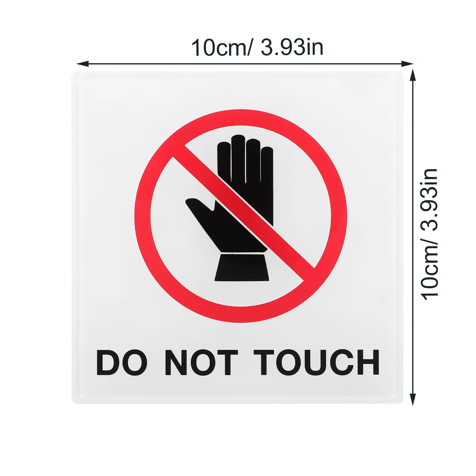 10Pcs Do Not Touch Warning Signs Acrylic Safety Sticker Bright Color Adhesive Label For Factory Construction Site