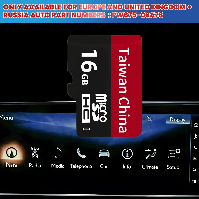 For Lexus Navigation SD Card Premium 13mm Micro Map SD UK & Europe + Russia GPS SD Card Map ver.2 Card Latest Version 2024
