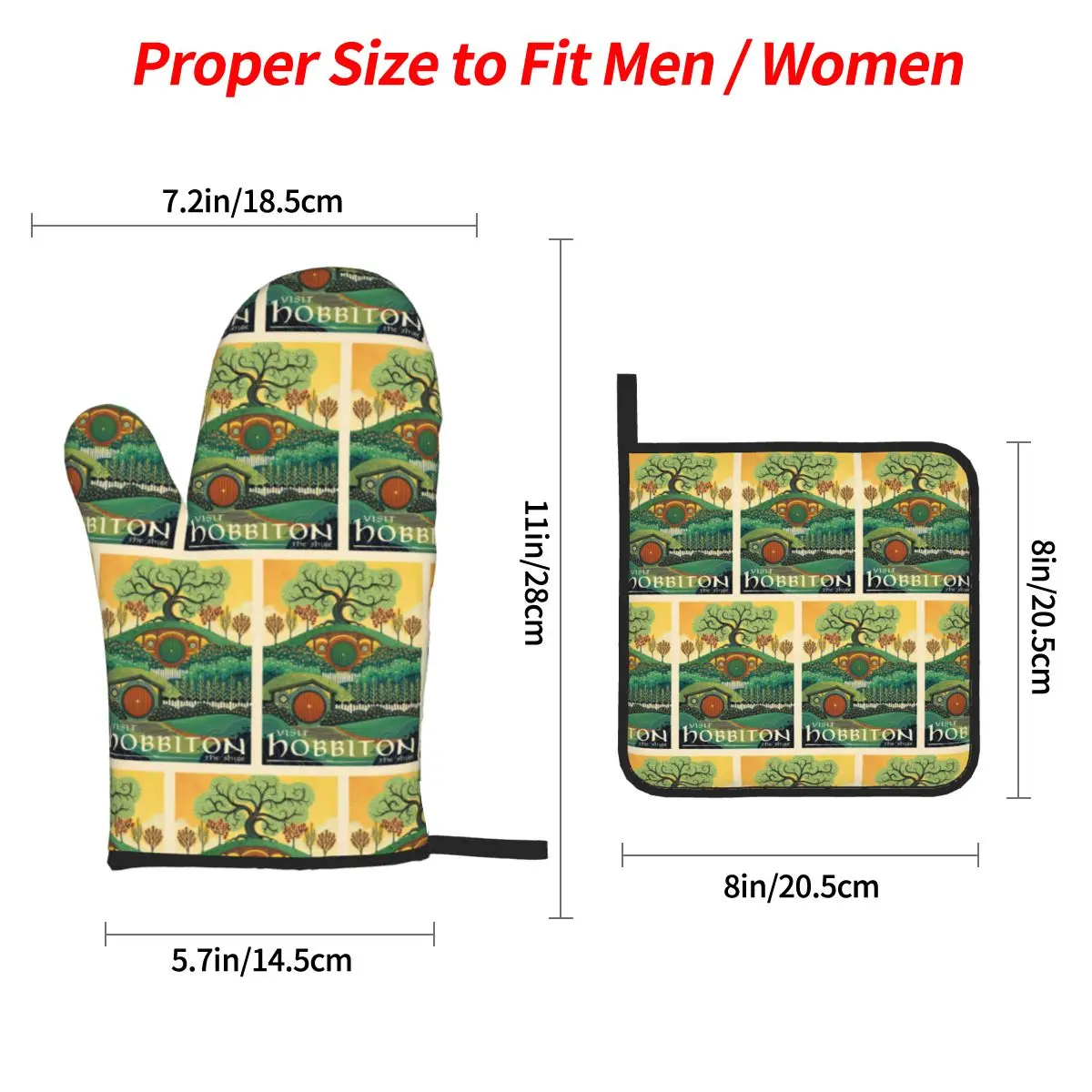Visit The Shine Poster-1 Oven Mitts and Pot Holder Sets of 4 for Baking Kitchen Cooking Grilling Resistant Non-Slip Gloves