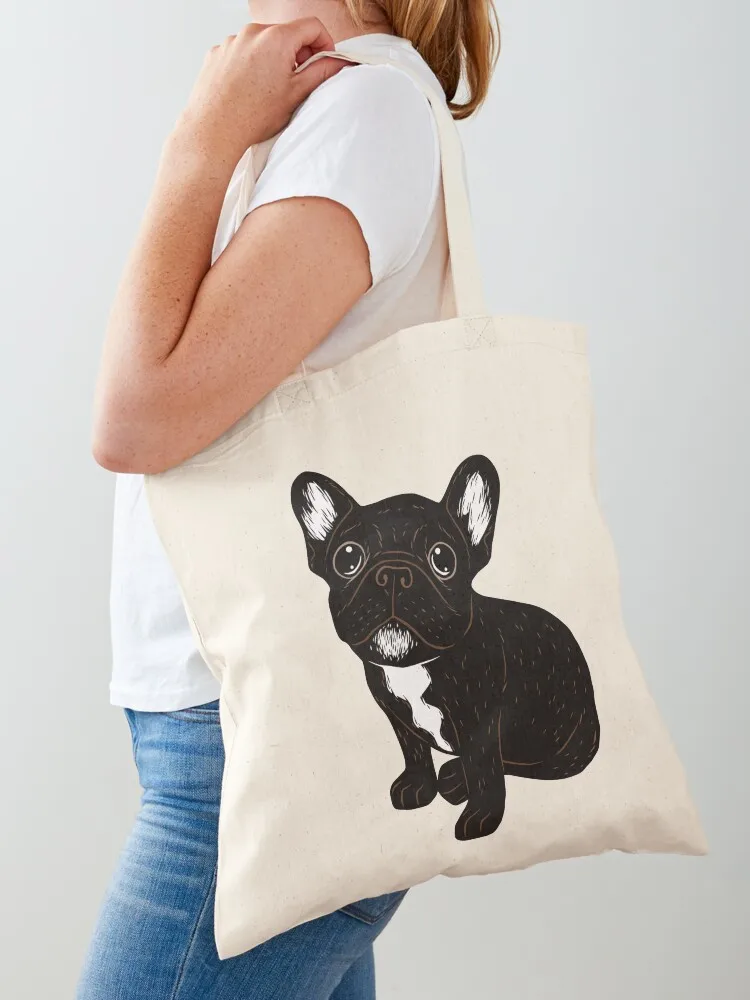 Cute Brindle Frenchie Puppy Tote Bag Shopping bags Women's tote bag Handbags women