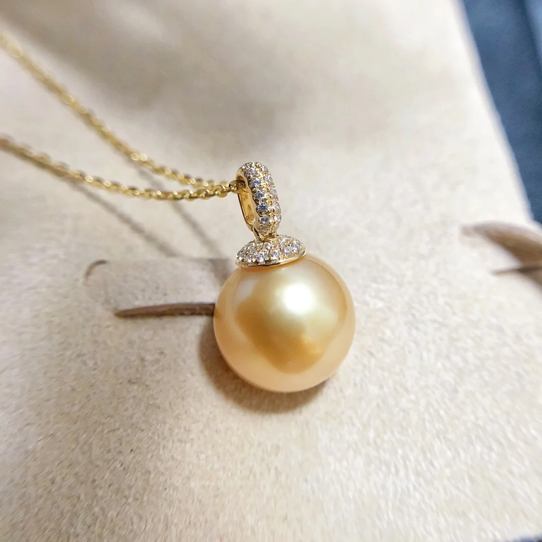 DIY 18K Pearls Pendants Bases Pedestals Necklaces for Women Not Include Pearls JY