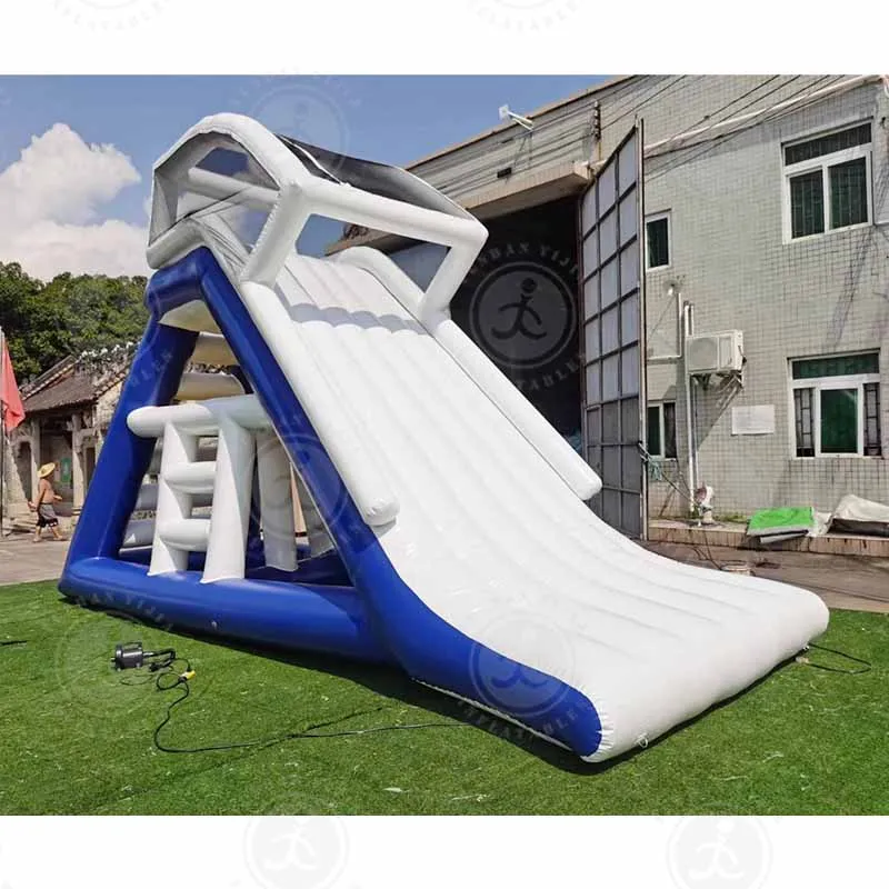 Manufacture Good Quality Inflatable Sea Slide Inflatable Water Climbing Wall Obstacle Course Floating Lake Slide