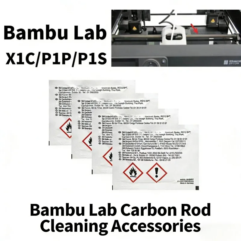 

Isopropyl Cleaning Cloth Set Fit Bambu 3D Printers Special Carbon Rod Care Tool Ideal for P1P P1S X1C Reliable Upkeep Part