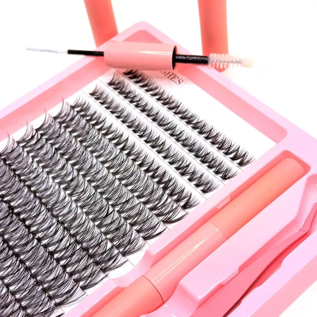 DIY Makeup Natural Wispy Faux Mink False Eyelashes Lightweight  Cluster Lashes Set with Lash Seal Bone and Tweezers