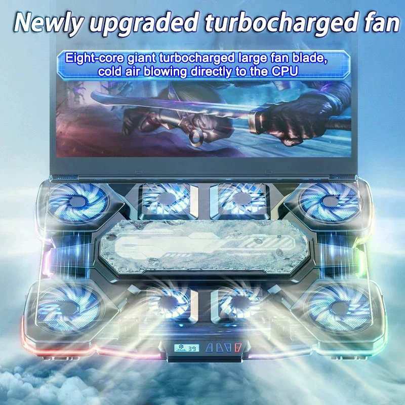 

Охлаждающая подставка для ноутбука с полупроводниковым охлаждением, RGB-подсветкой, бесшумная, высокомощная, для ноутбуков 12-18 дюймов