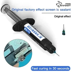 Sellador Ic de pantalla de efecto Original de fábrica para mantenimiento de IPhone, herramienta de pegamento de curado, sellador negro BGA CPU NAND IC Chip, 30 segundos