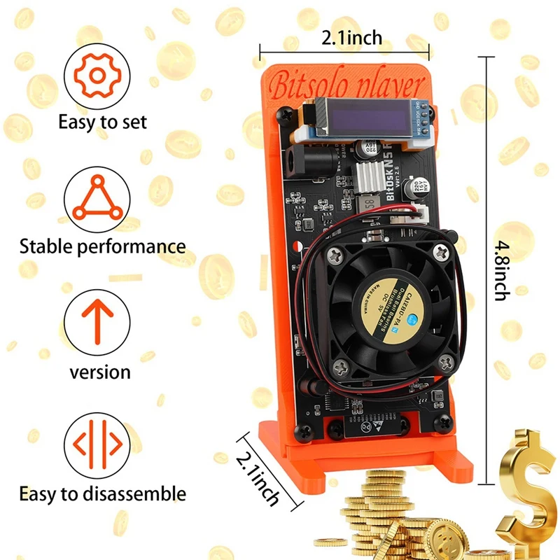 

Bitdsk Solo Miner 150Gh/S-200Gh/S Майнер для домашнего майнинга BM1397 Asic Chip BTC Miners Cryptos Miner Устройство для майнинга AU Plug-ELEC