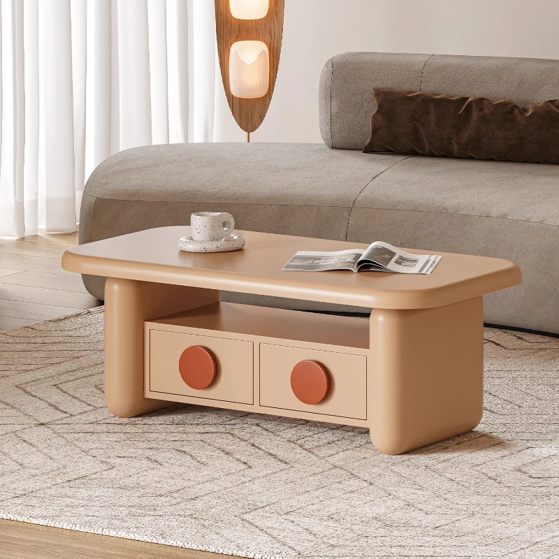 Home Modern French Milk Tea Color Sunset Coffee Table