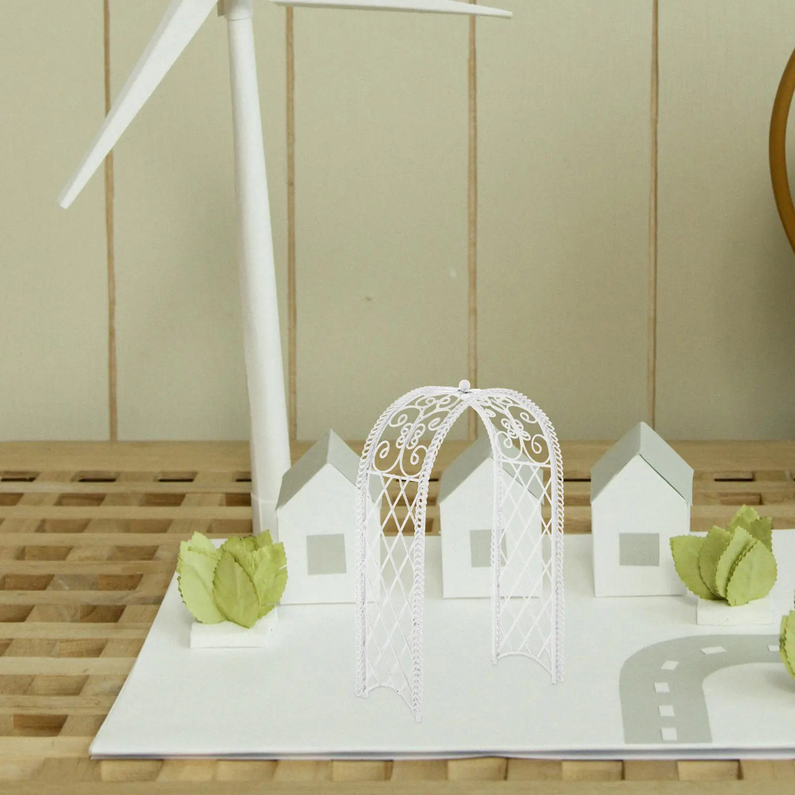 

Mini Wedding Arch Iron Design Romantic Atmosphere DIY Craft Arch Frame Dollhouse Wedding Scene Decoration