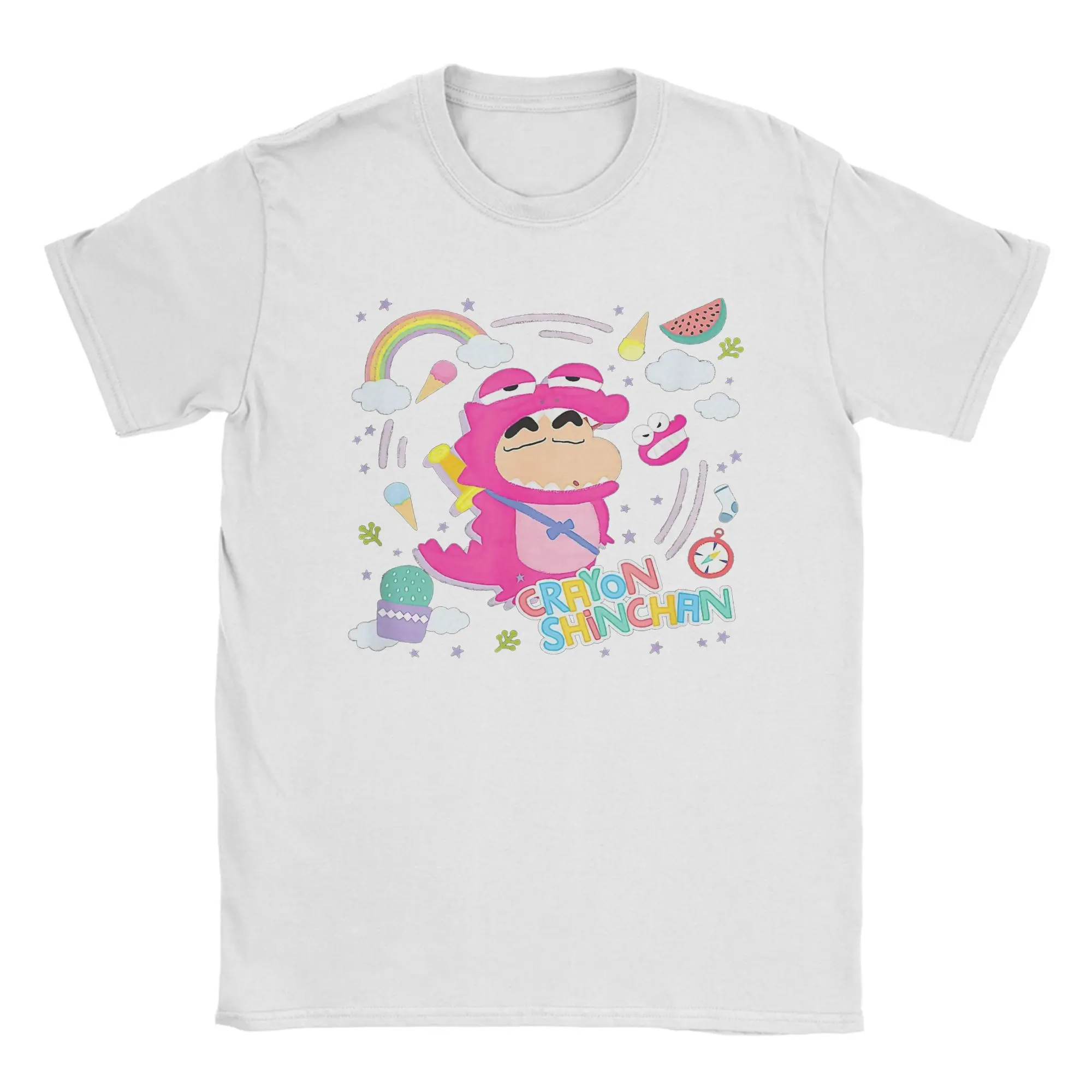 

Crazy Crayon Shin-Chans T-Shirt Men Crewneck 100% Cotton T Shirt Japanese Cartoon Short Sleeve Tees Summer Clothes