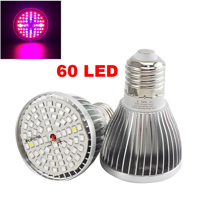 Powerful 60 LED Plant Grow Lights Lamp Bulb Full spectrum Growing UV IR for indoor flower vegs veg grow tent box Hydro system