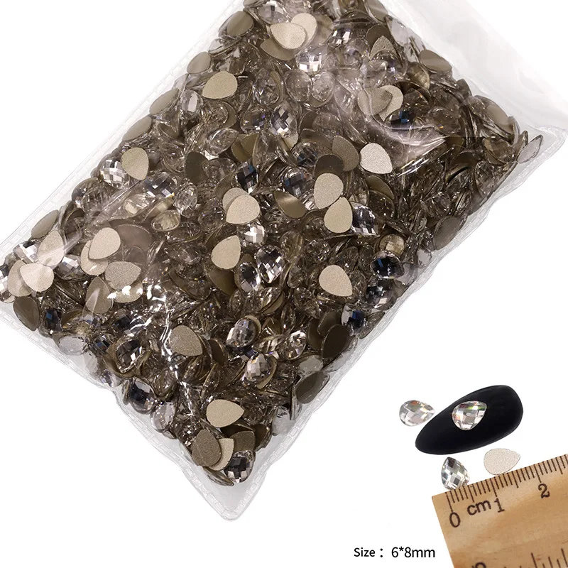 VDD P541-P580 Großhandel 1440 Stück Glas-Kristall-Strass mit flacher Rückseite, Glitzerstein in verschiedenen Formen für DIY-Bastelarbeiten, Nagelkunst und Dekoration – Detail 15