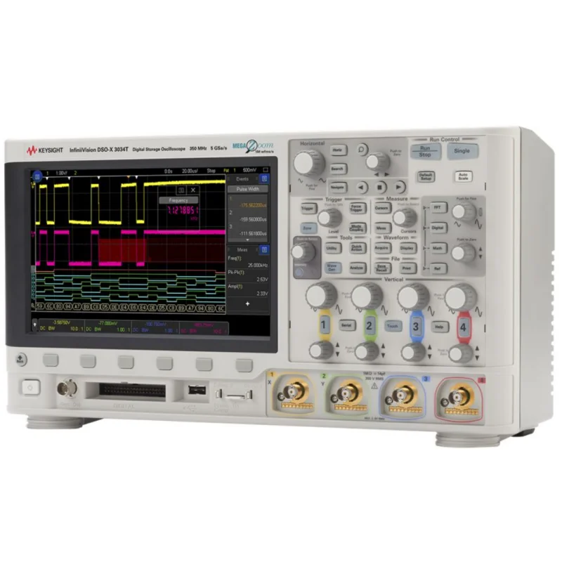 Keysight DSOX3034T oscilloscope:350 MHz 4 channels, 4 Mpts memory, 1,000,000 waveforms/sec,8.5-in capacitive touch screen