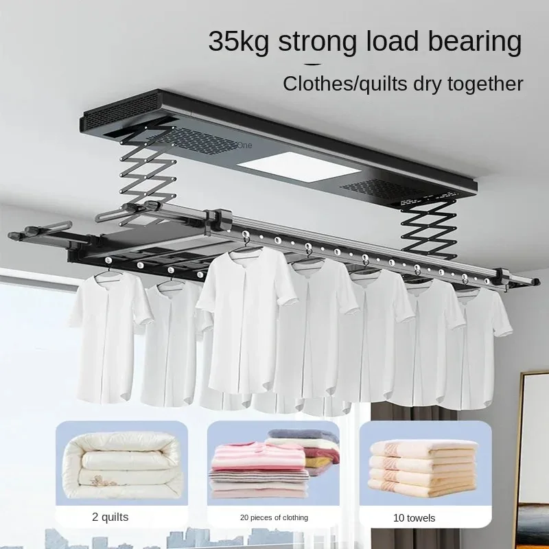 

Led Lighting Electric Rack Remote Control Lifting Household Clothes Dryer Balcony Four Pole Telescopic Clothes Dryer