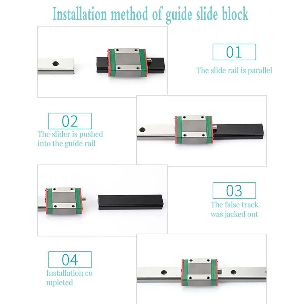 Linear Guide Rail MGN7 MGN9 MGN12 MGN15 Mini Bearings  1Pcs MGN Linear Guide + 1Pcs MGN Slider Linear Rail Router 100-600MM