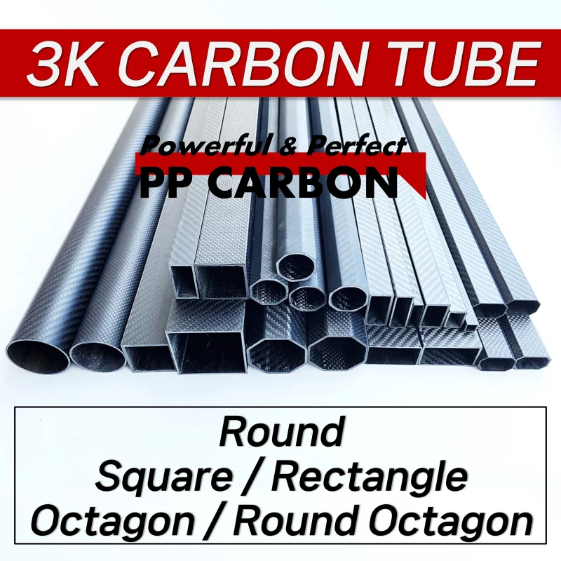 PPCARBON Carbon Fiber Cuttlefish Shape Tube 26x30mm 28x32mm Carbon Fiber Spearfishing Barrel, Speargun Tube, Railguns Waterproof