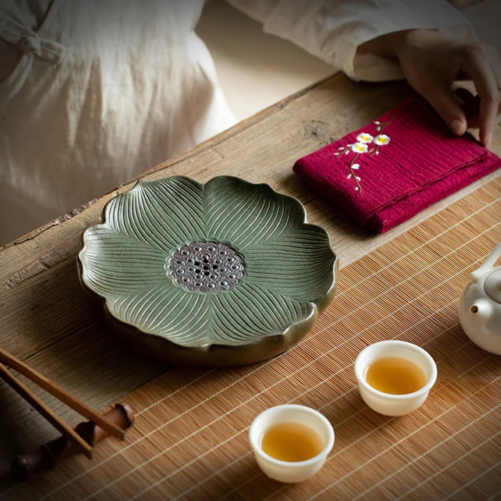 

Tray Serving Draining Small Tea Table Accessories Teapot Kungfu : Round Chinese