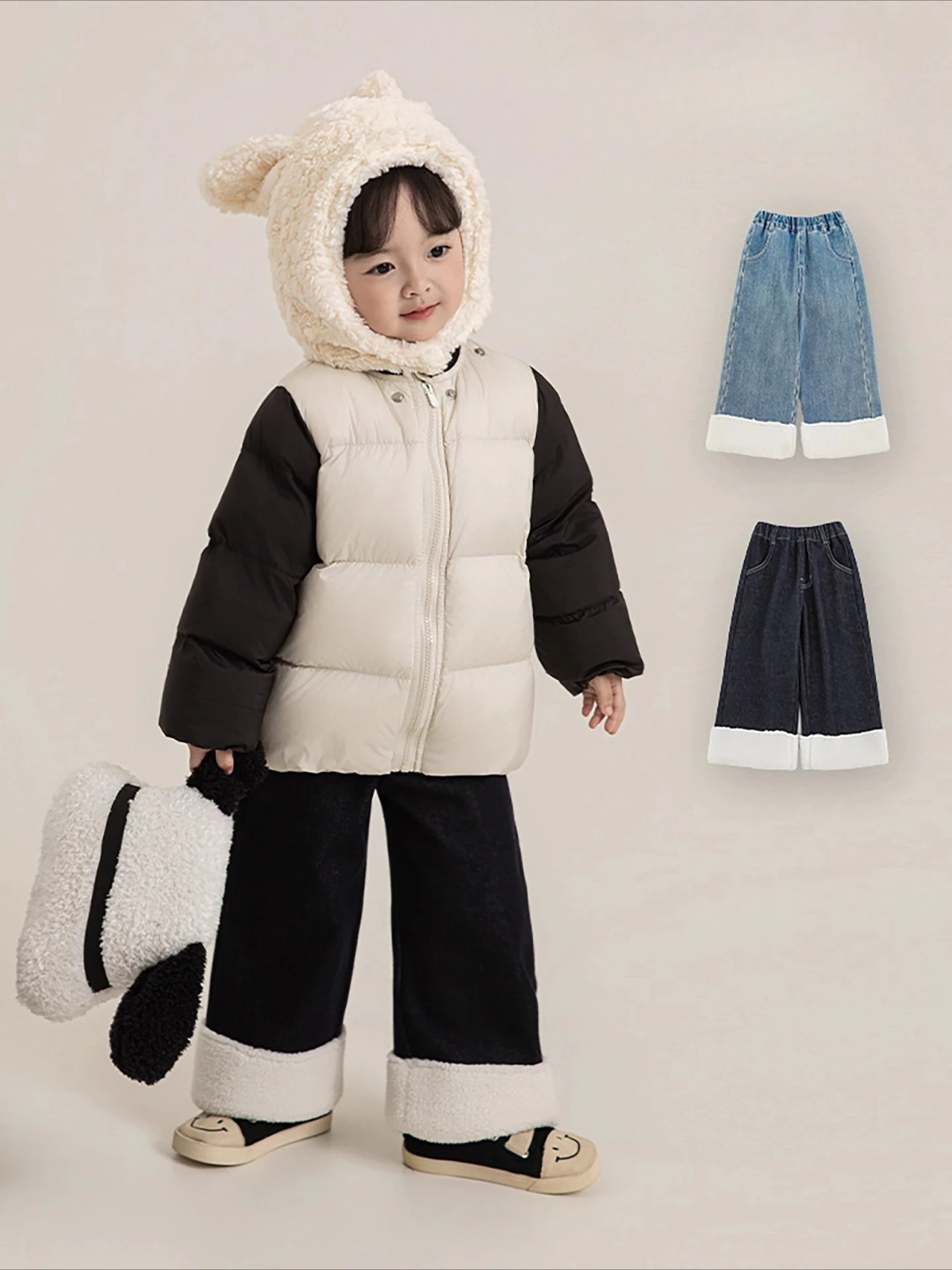 

Джинсы Arctic для девочек, 2025 год, на флисовой подкладке, цветные, быстрые, термопрямые, волшебный подарок Санта-Клауса для детей 1–7 лет