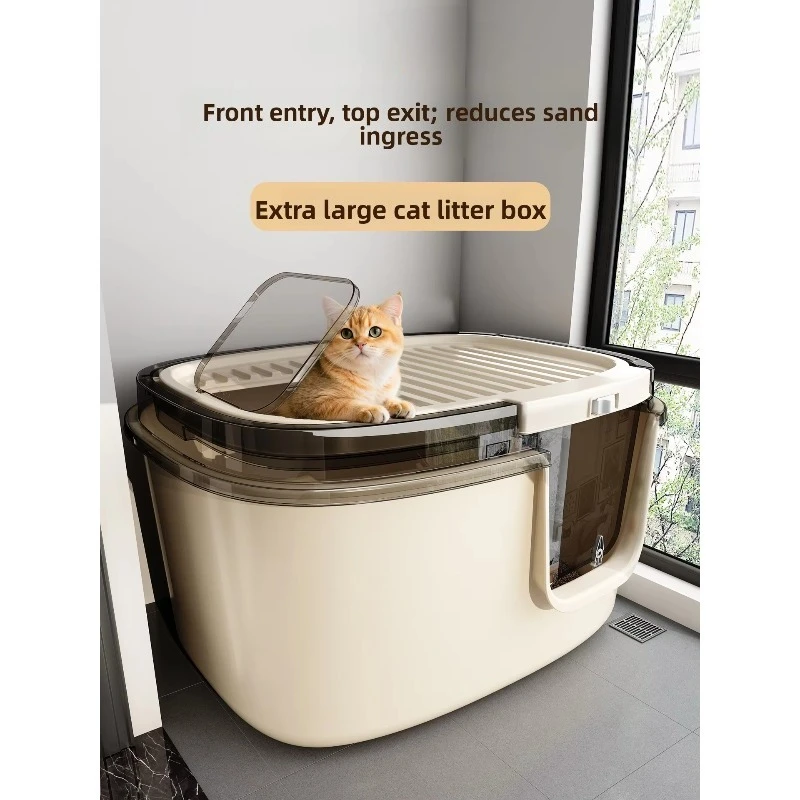 Jumbo Enclosed Cat Litter Box · Top Entry Extra Large Anti Splash Pet Toilet, Suitable for Maine Coon and Other Large Breed Cats